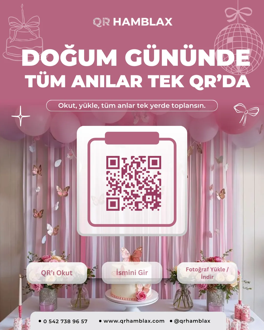 Doğum Gününe Özel QR Menü ve Anı Paylaşım Sistemi